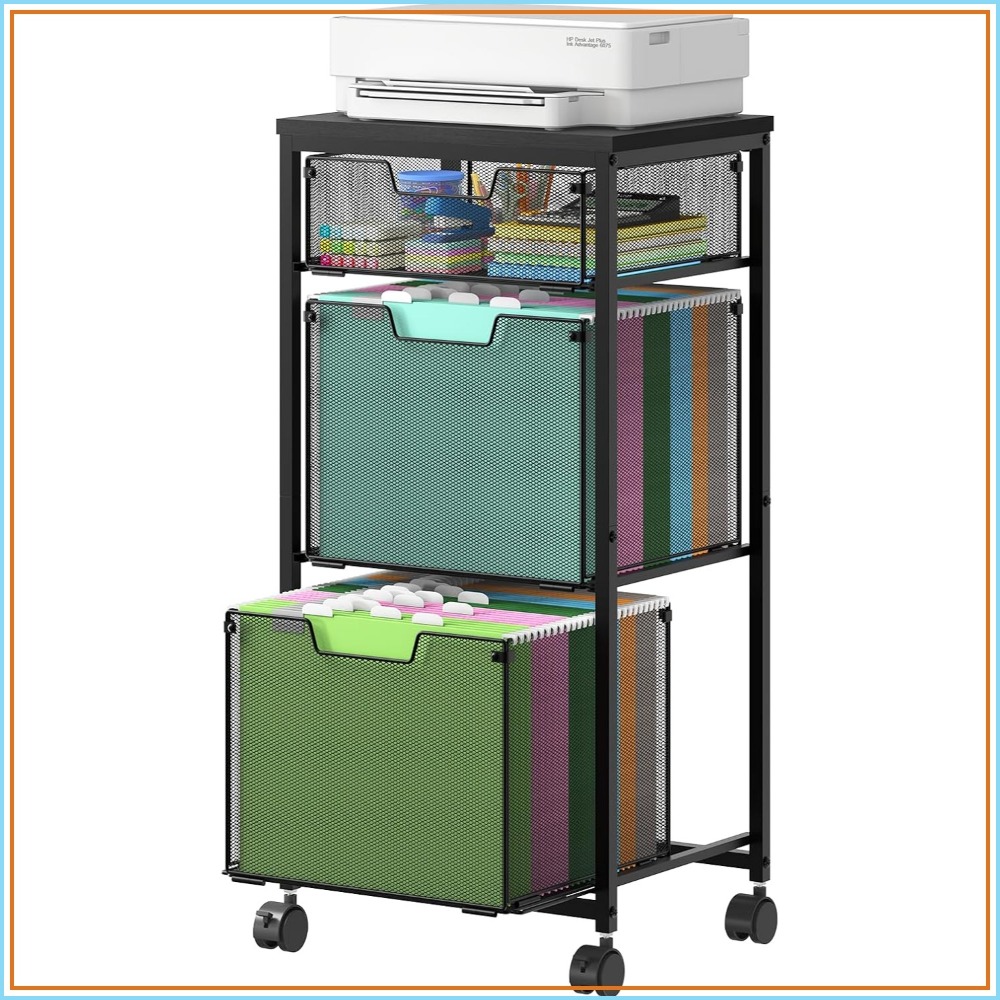 File Folder Hanging - Armadietto Portadocumenti Mobile a 3 Cassetti