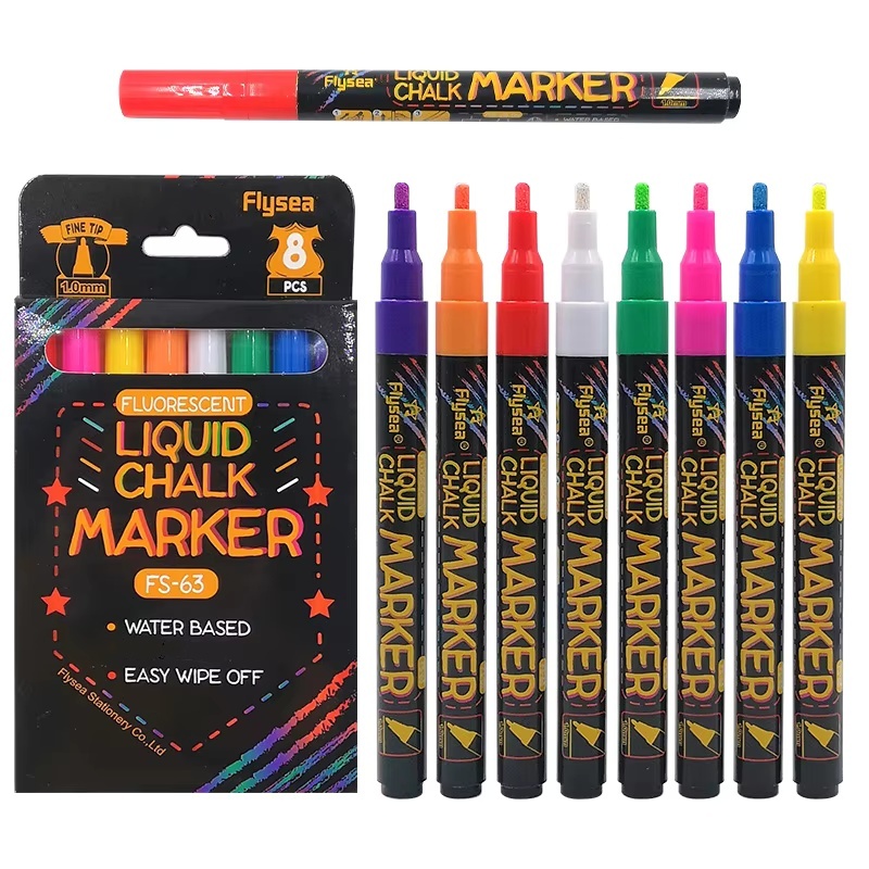 Whiteboard Marker Set - 8 pennarelli a gesso liquido, lavabili